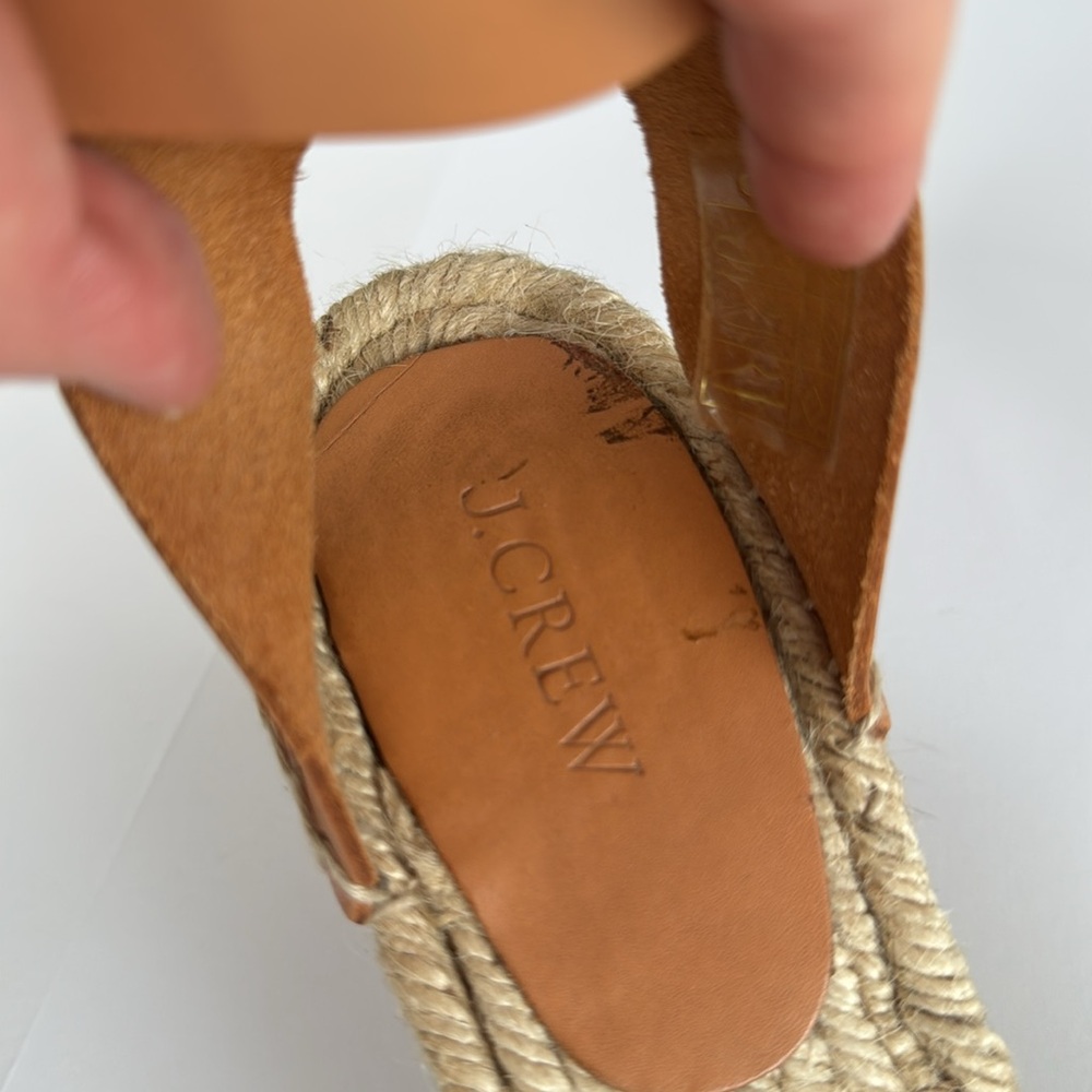 J Crew Corsica tan espadrille wedge shoes, size 8 - Picture 6 of 7